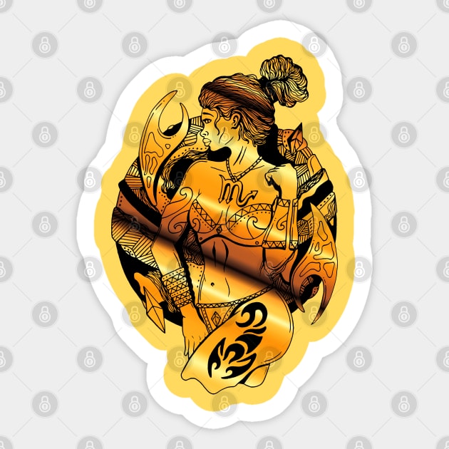 Gold Scorpio Beauty Sticker by kenallouis